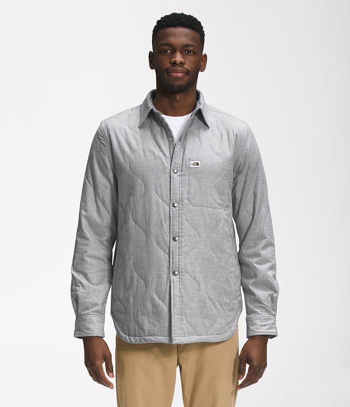 Camisa The North Face Hombre Quilted Overshirt Gris - Peru 64180BXUE